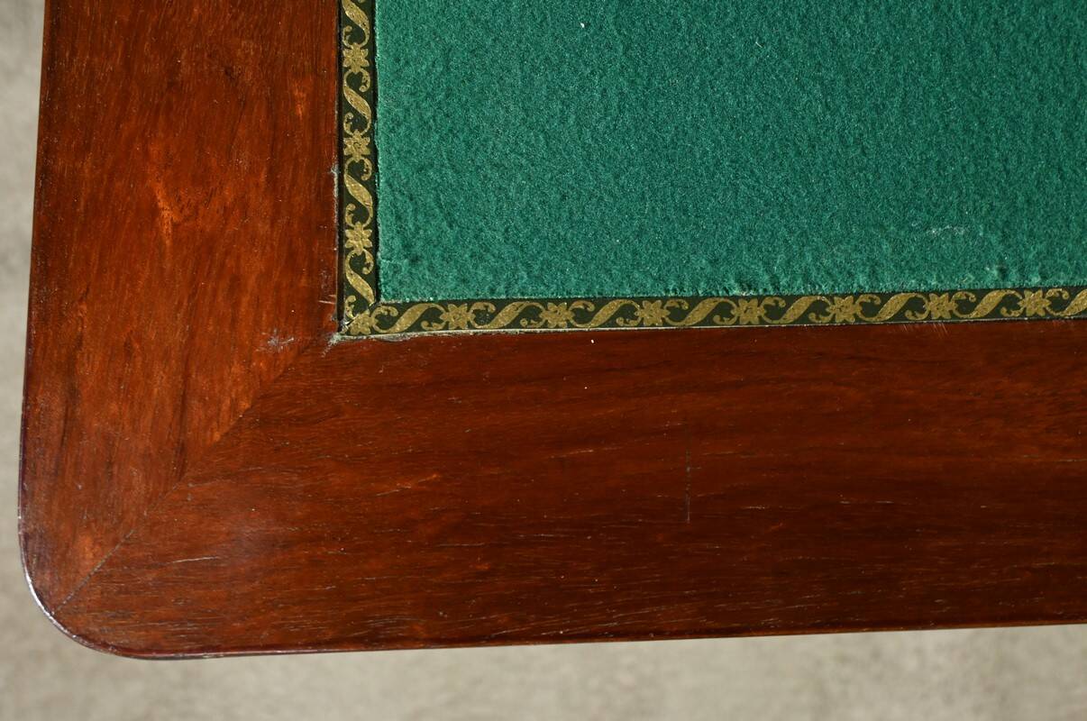 Mahogany Games Table, Louis XV/Louis XVI Transition Style – Late 19th Century