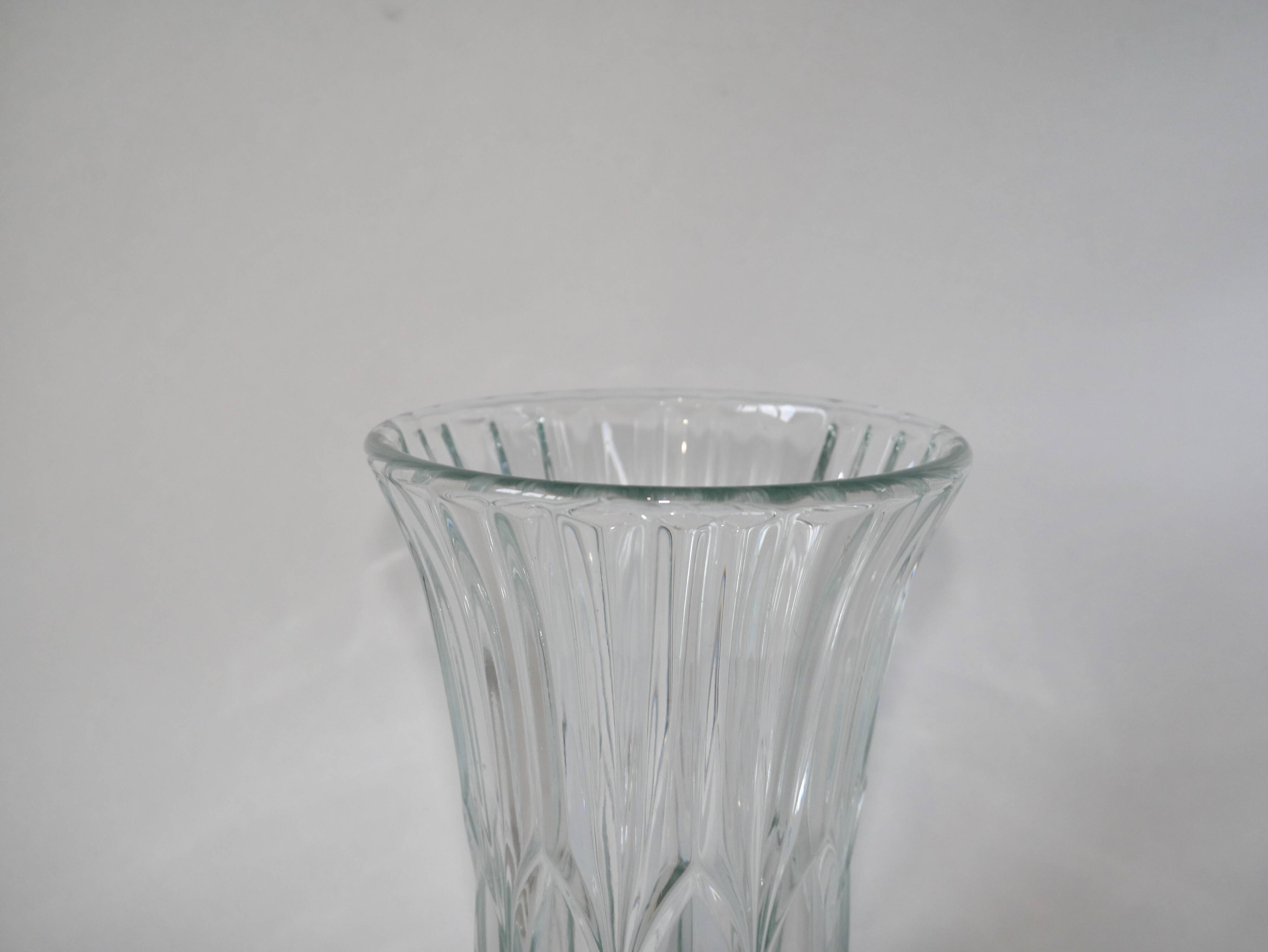 art deco style molded glass vase 1950
