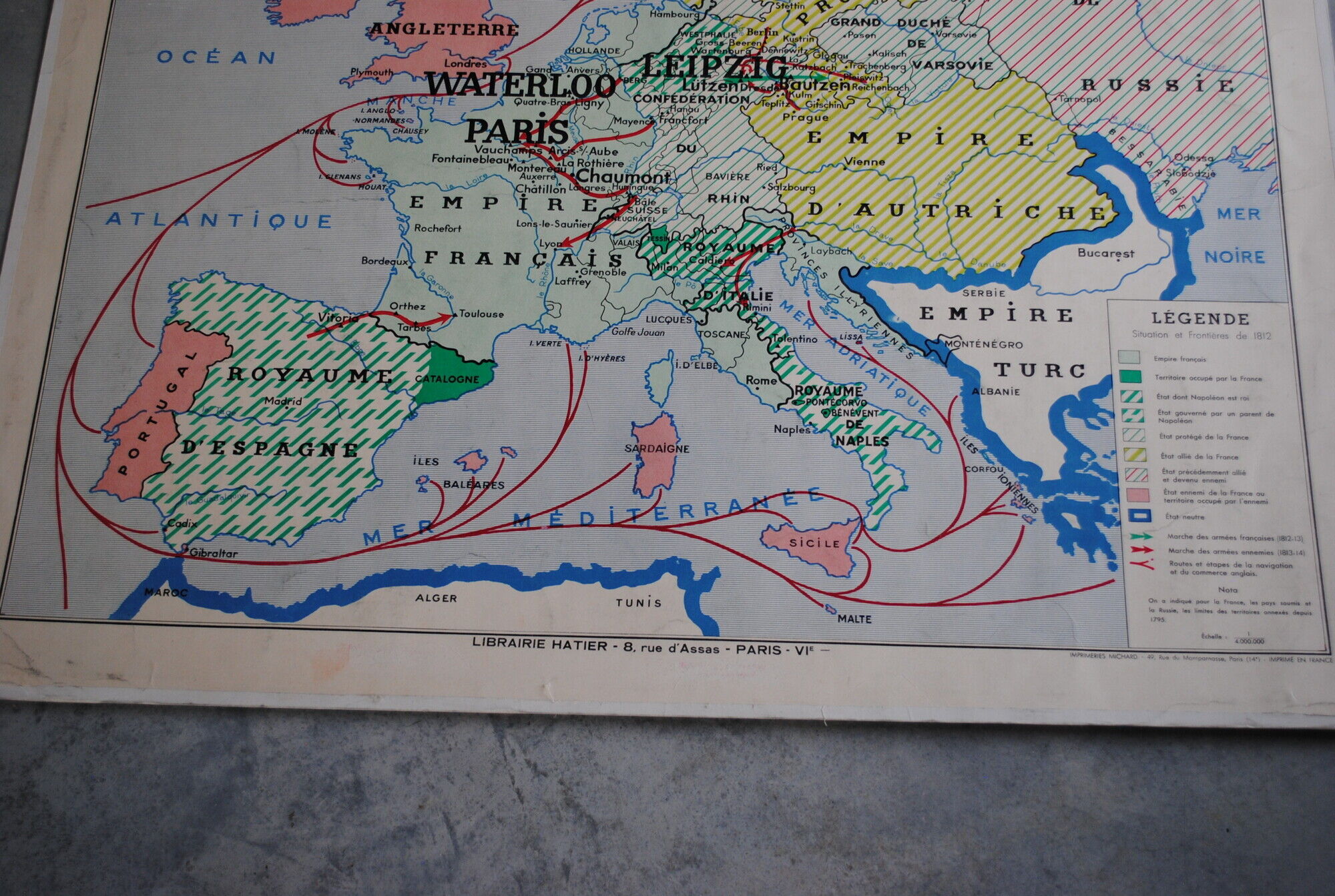 Vintage Europe school map