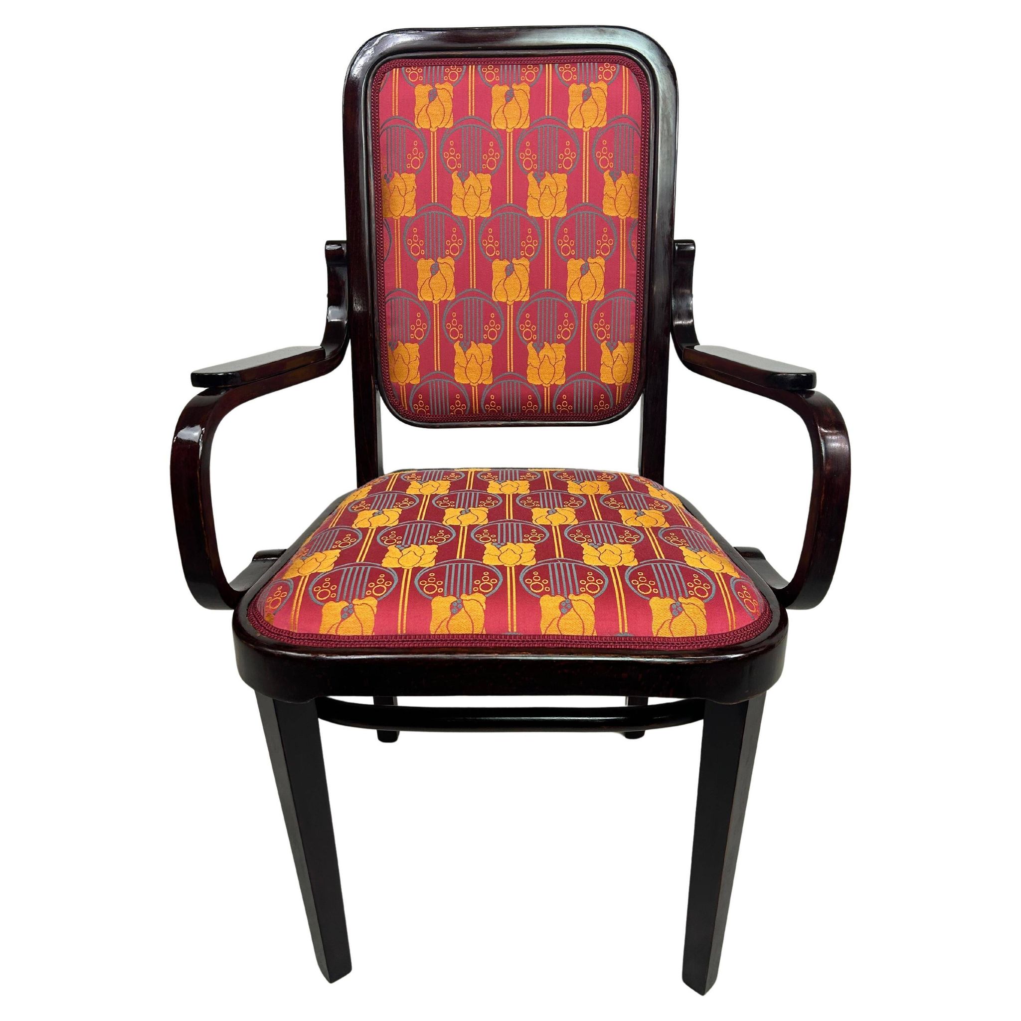 Art Nouveau office chair by Gustav Siegel for Thonet