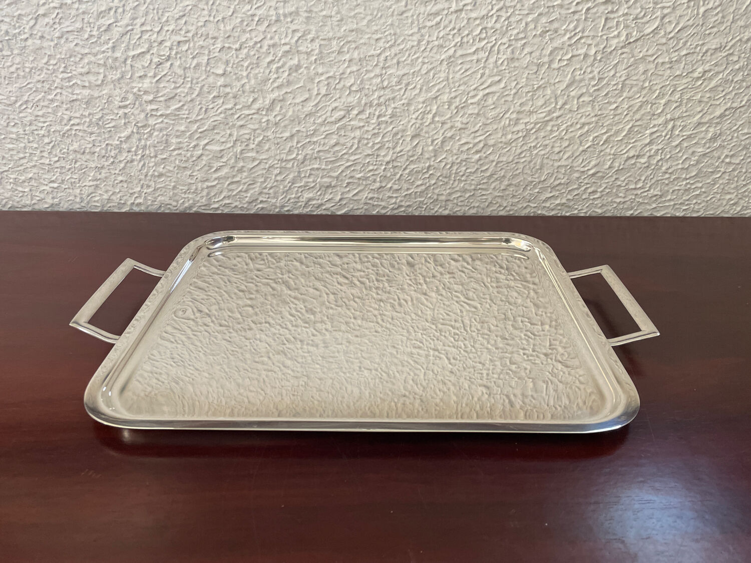 Tray in silver metal the Thistle 1950