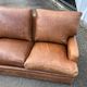 Vintage brown leather living room - 3 seater sofa and 2 matching armchairs