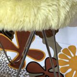 Set of 2 vintage yellow and red moumoute stools 1970