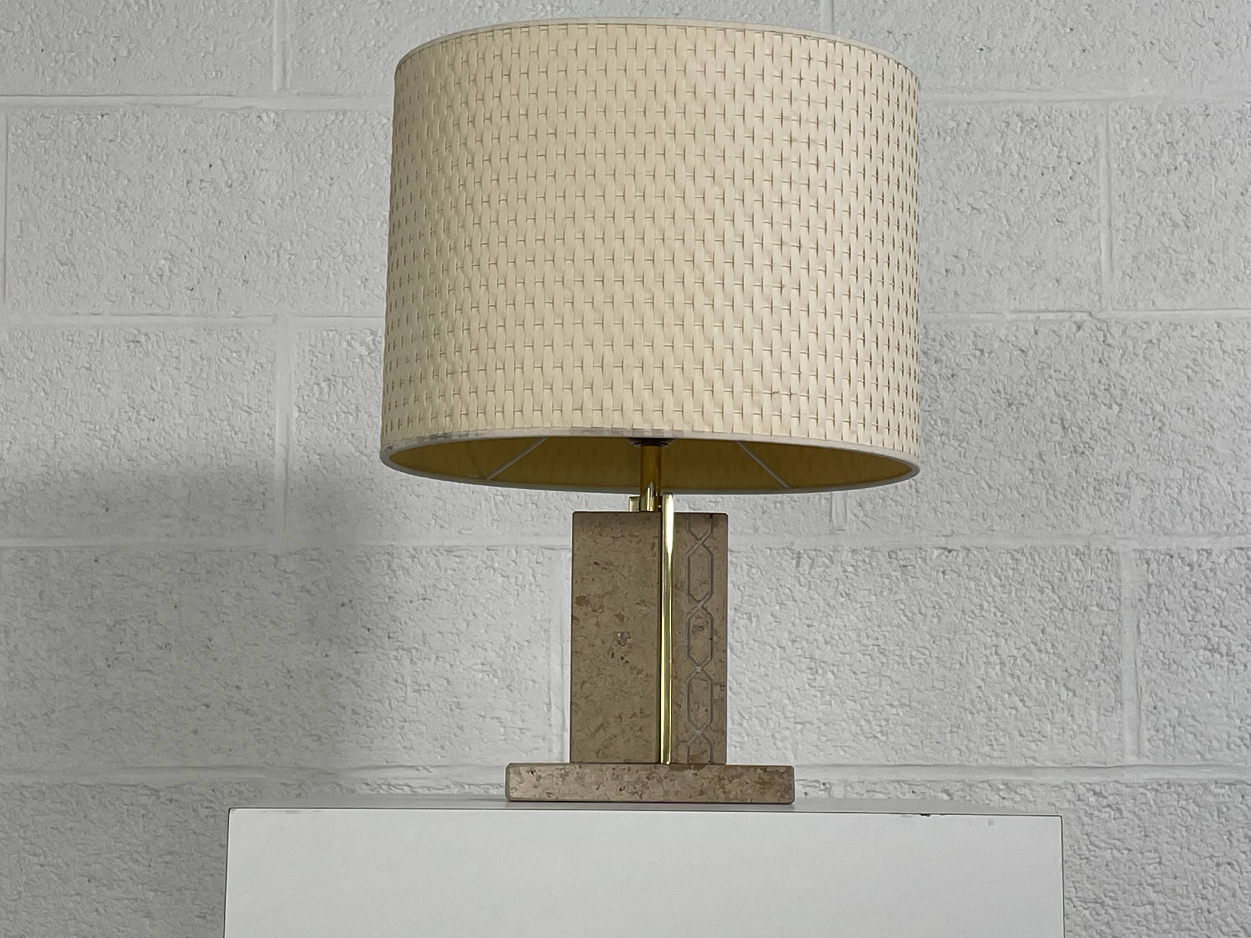 Vintage marble and brass lamp