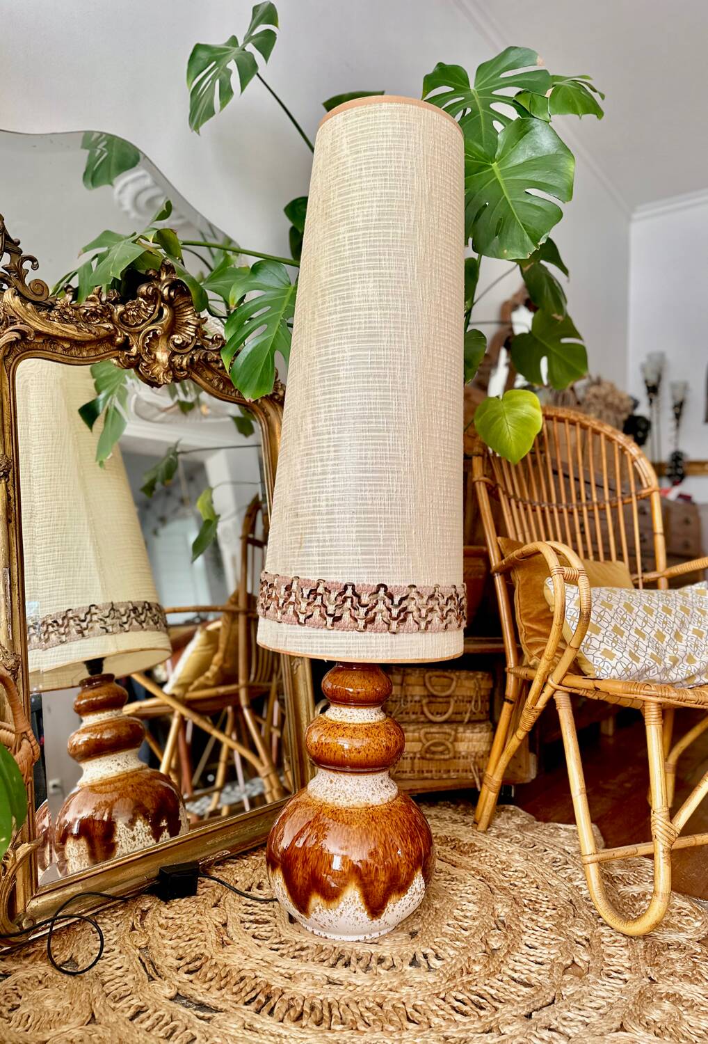 Vintage ceramic floor lamp from the 70s