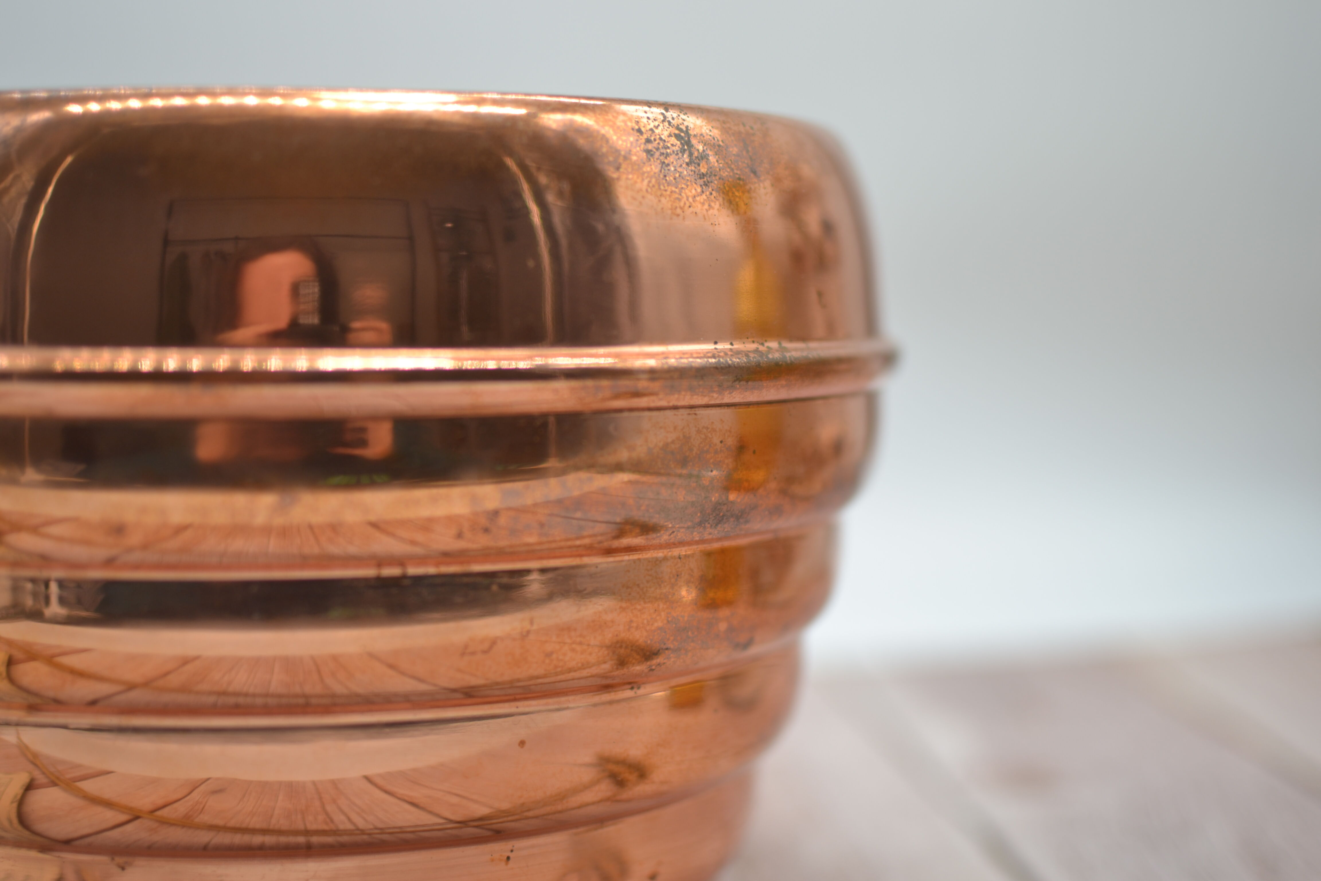 Old copper pot cover