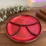 Set of two fondue plates and serving dish