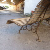 Garden bench wood and cast iron legs