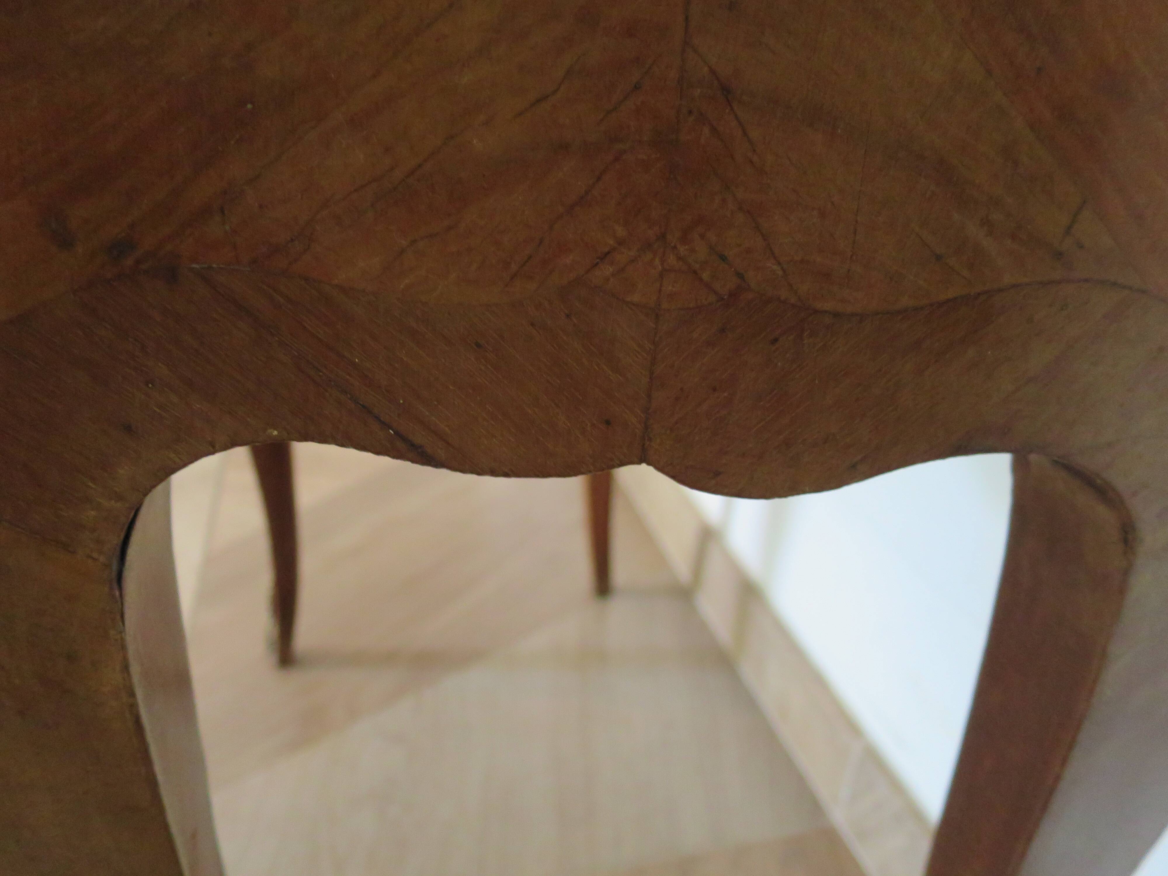 Pair of 2 Louis XV bedside tables - marquetry - 2 drawers - pink marble