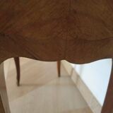 Pair of 2 Louis XV bedside tables - marquetry - 2 drawers - pink marble