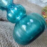 Vintage turquoise blue glass vase