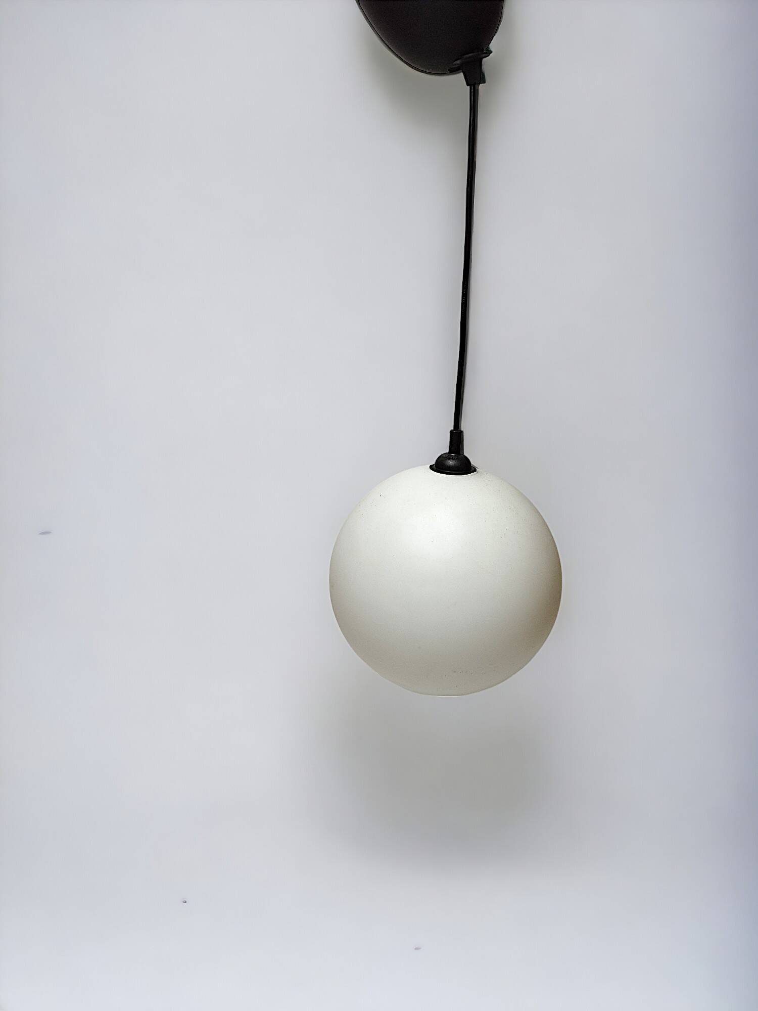 Vintage white opaline ball pendant light