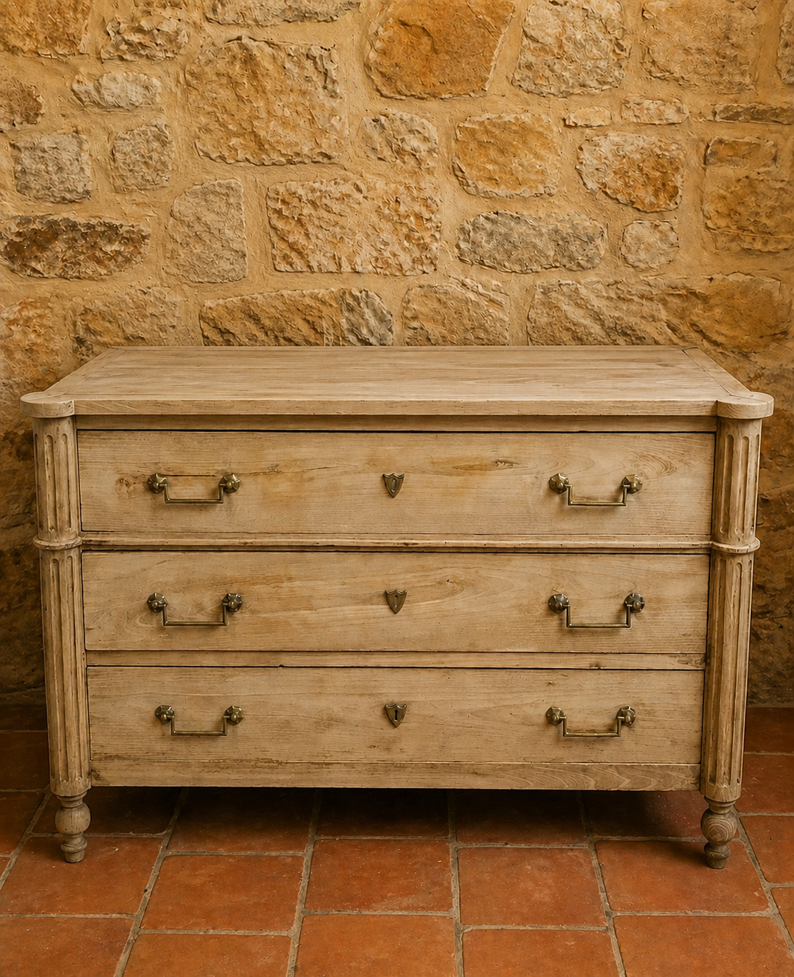 19th-century oak commode