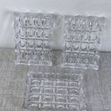 Silver-plated metal and glass hors d'oeuvre tray