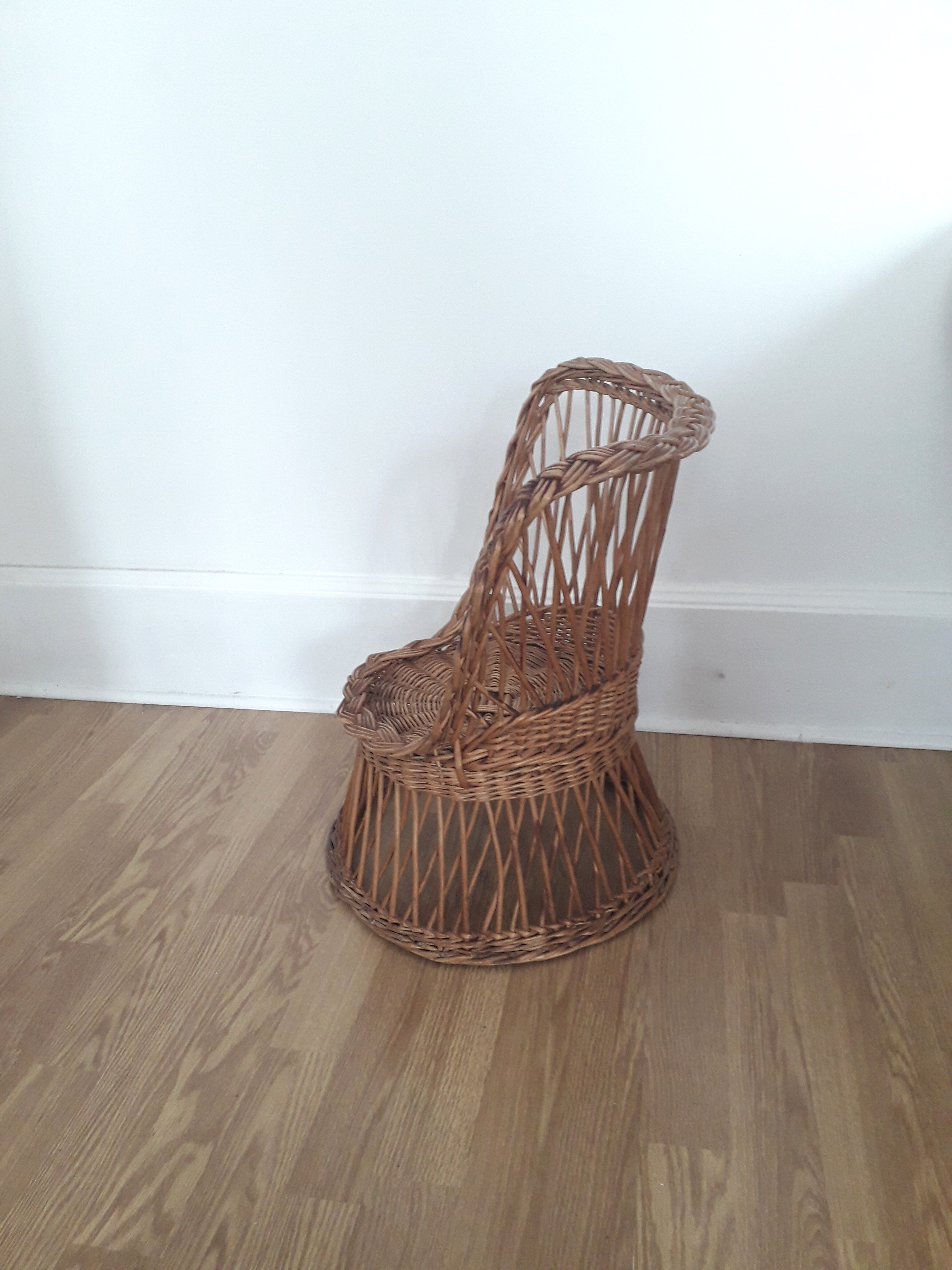 Children's armchair - rattan/wicker - Vintage from the 70s