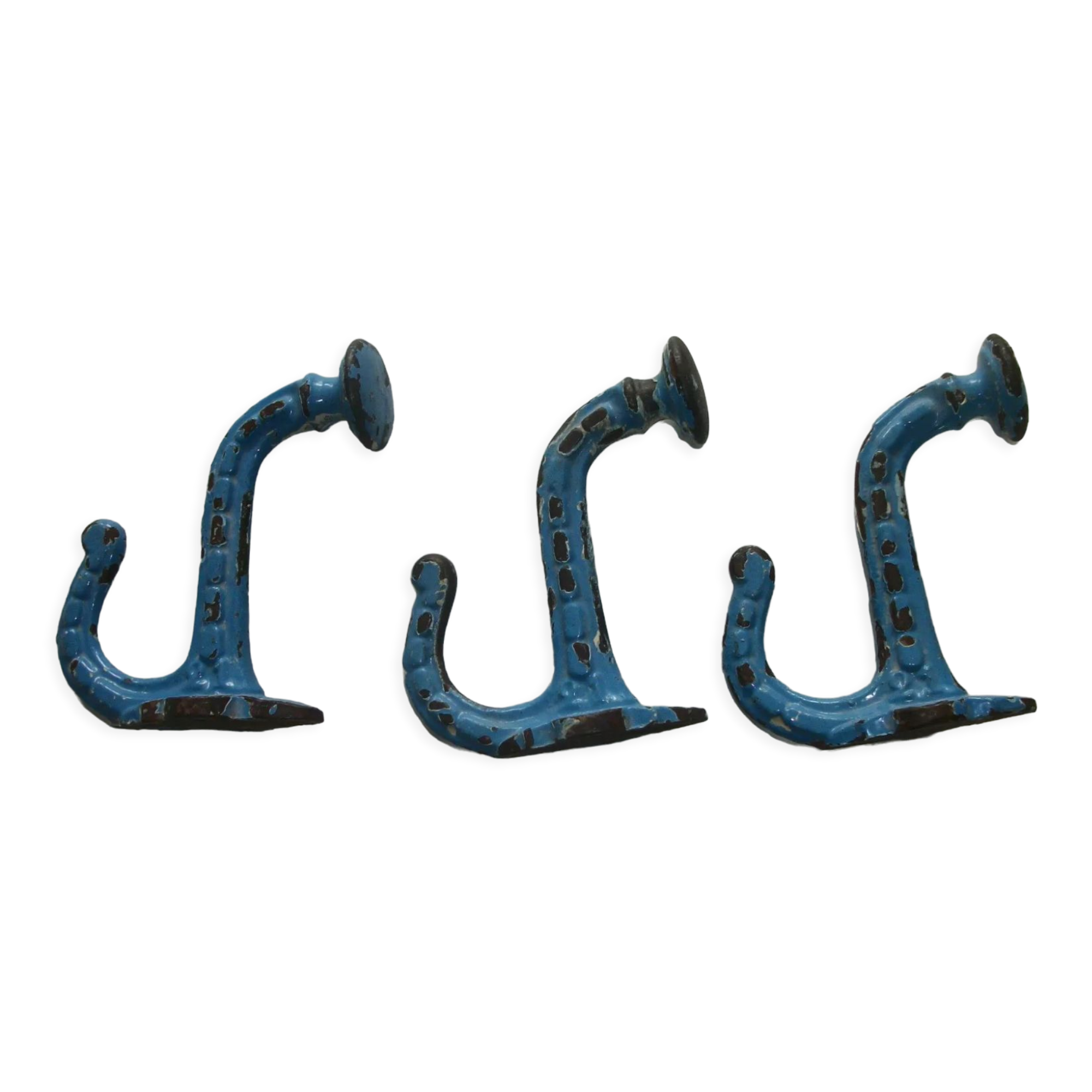 Set of 3 swaddled cast iron hooks