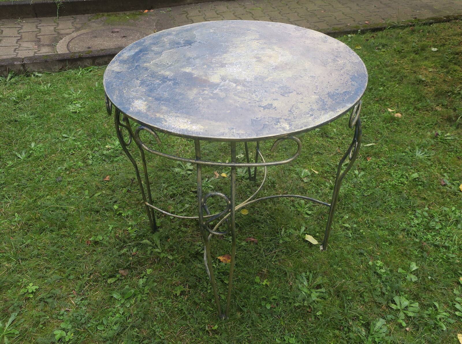 Mid century painted iron patio or garden table, 1960s