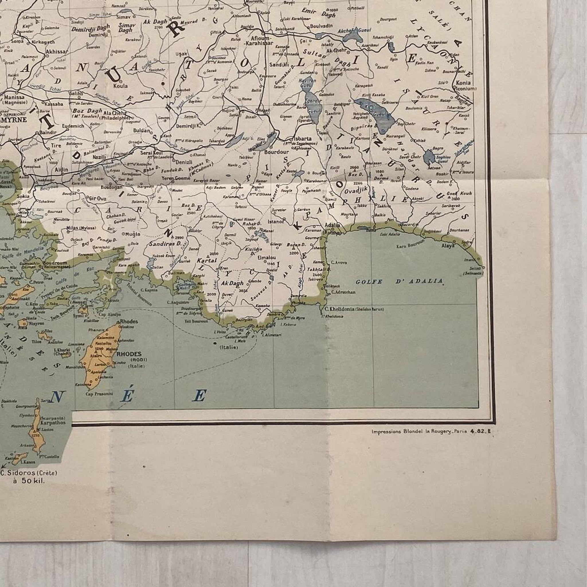Carte de la péninsule Balkanique des années 40