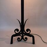 Brutalist tripod wrought iron lamp base 1950/1960.