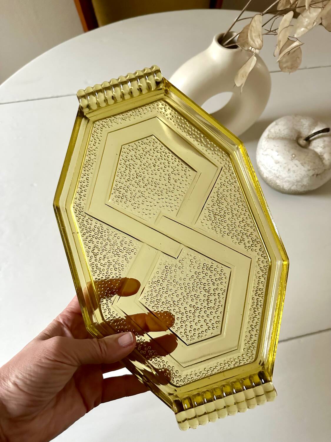 Art Deco molded glass dish