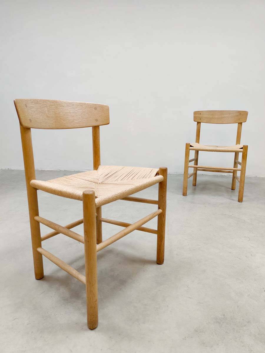Vintage design oak dining chairs J39 Børge Mogensen
