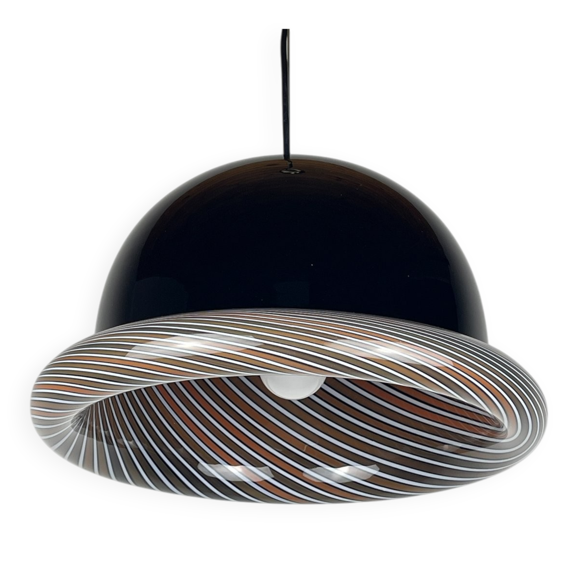 Vintage Italian black Murano pendant light, 1960s.