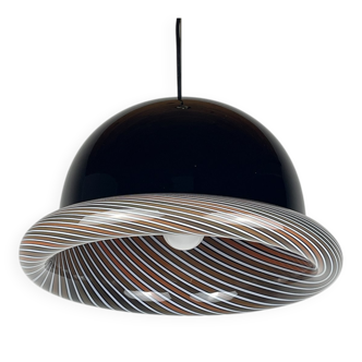 Vintage Italian black Murano pendant light, 1960s.