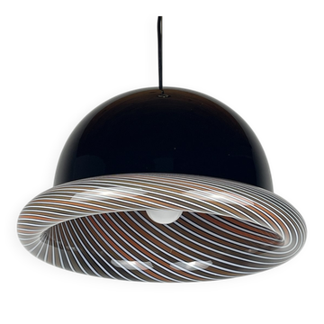 Suspension murano noir italienne vintage, années 1960