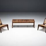Solid Teak Slatted Bench by Pierre Jeanneret, India, 1950s