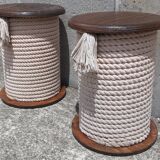 Pair of "bobbin" stools or end tables