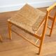Pair of Dutch chairs wood and vintage straw 1950