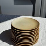 Lot de 12 assiettes à dessert en grès Village France