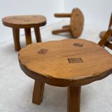 Brutalist tripode vintage stool