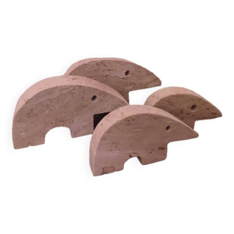 Family of travertine anteaters, Fratelli Mannelli, Italy, 1970s