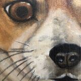 Oil on canvas dog portrait