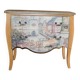 Baroque commode in multicoloured painted wood and black patinated oak with a photo of 'Paris'