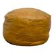 Ochre leather patchwork pouf