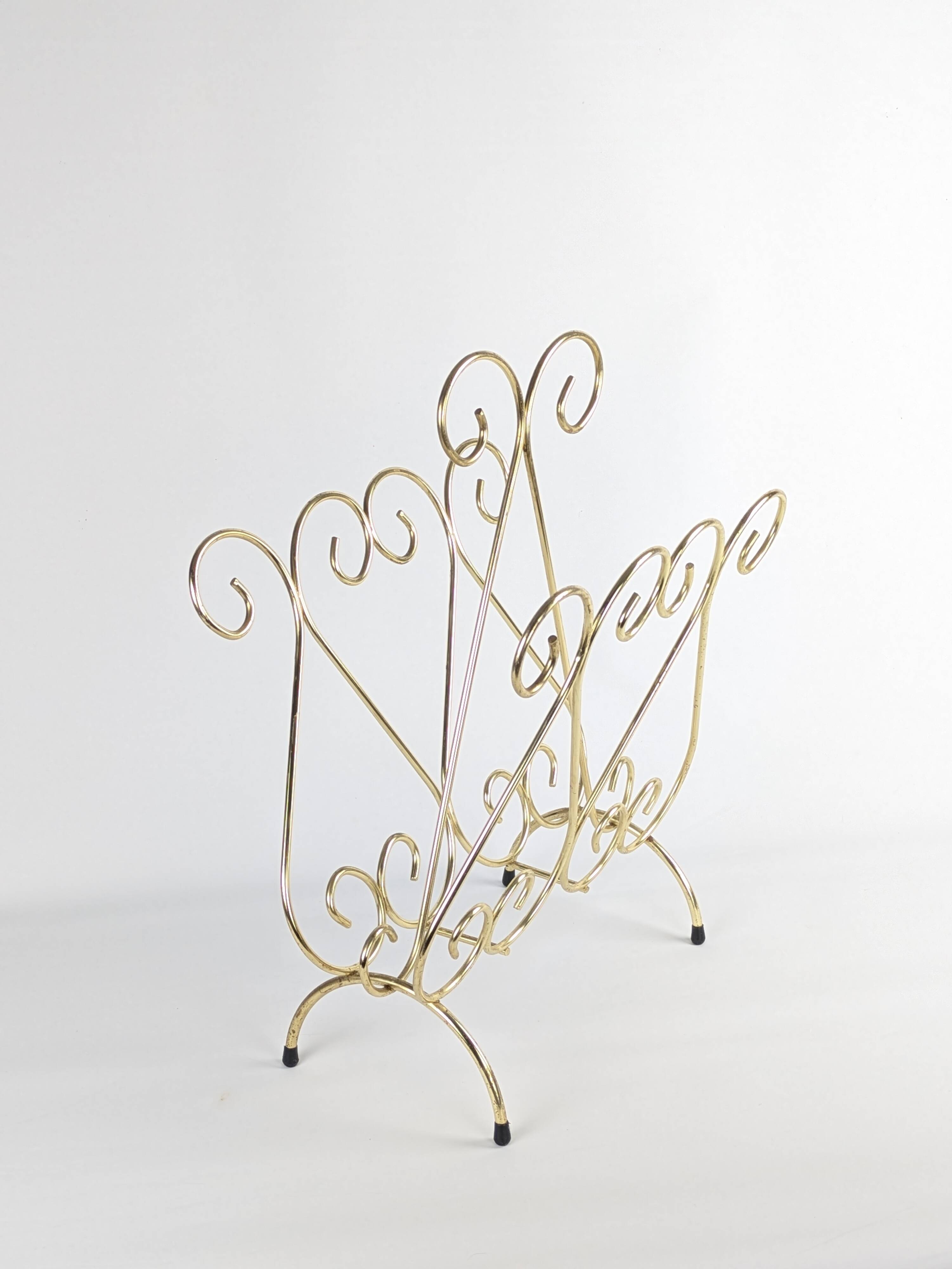 Golden wire magazine rack 1960