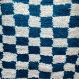 Tapis beni ouraine bleu carré fait main