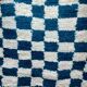 Handmade square blue Beni Ouraine rug