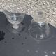 6 antique champagne glasses, chiseled floral motif, collector's item