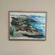 Swedish oil on canvas "At the Shore" by B. Blocking, vintage & framed 51x39cm