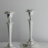Paire de bougeoirs en inox