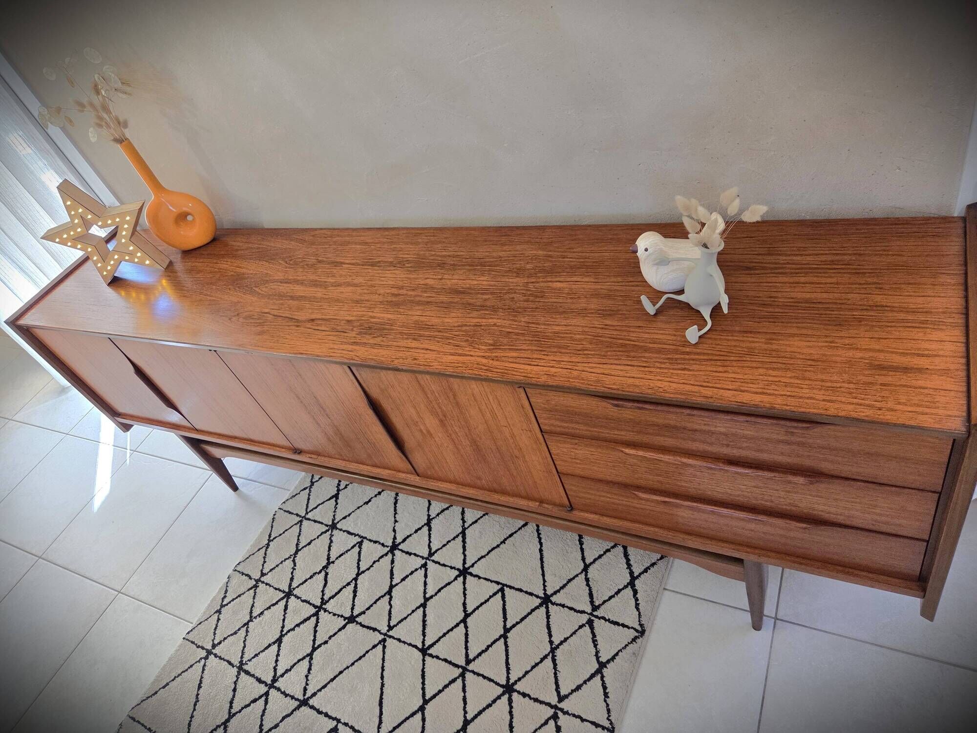 Low teak sideboard Scandinavian design