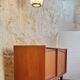 Scandinavian sideboard with sliding doors and drawers - teak