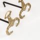 Antique bronze fire screen and fireplace accessories set. Game of seven. France, 1930s