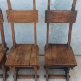 Set of table and 4 mountain chairs in solid oak