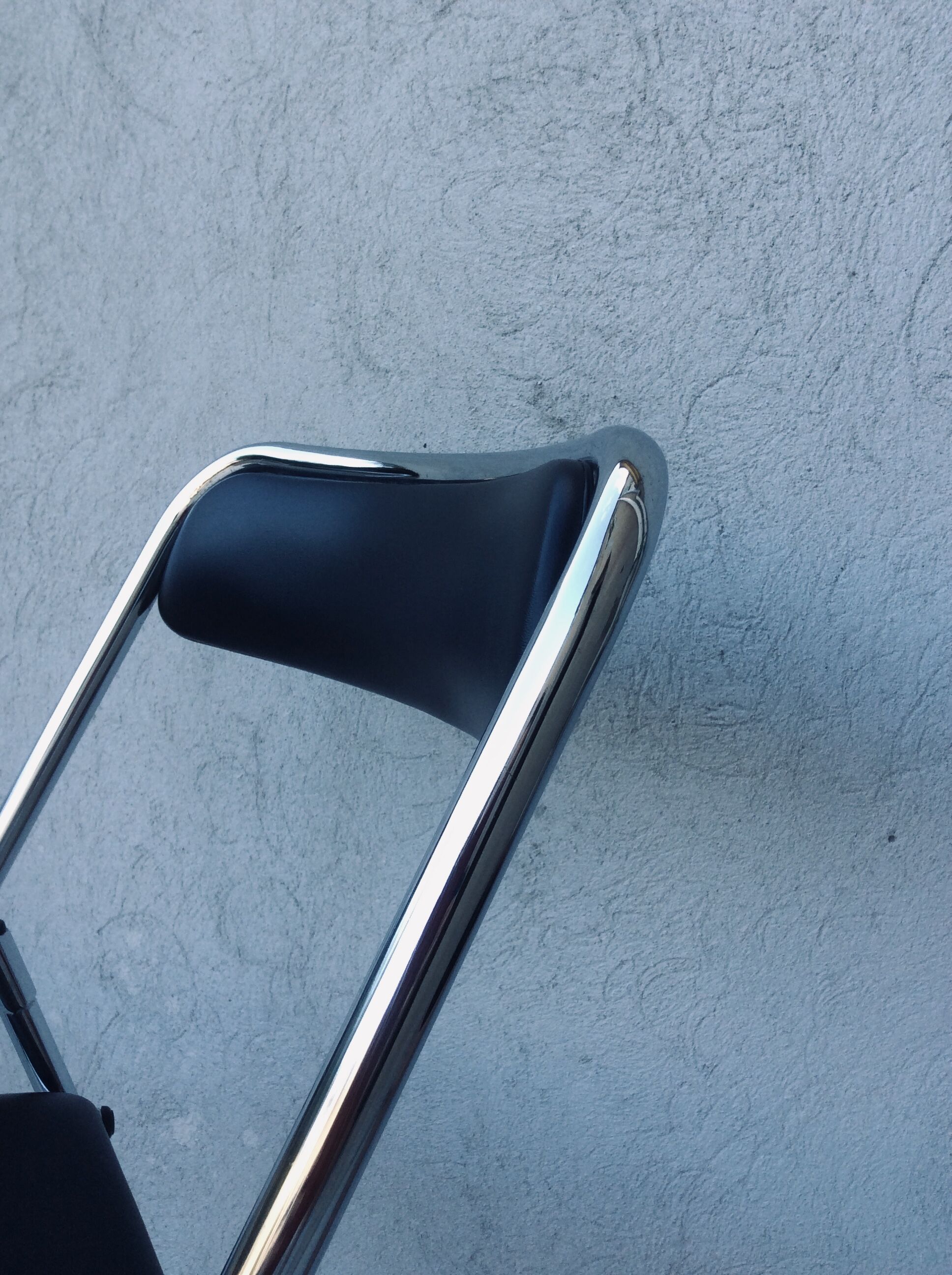 Chaise pliante chrome et skaï, vintage 70