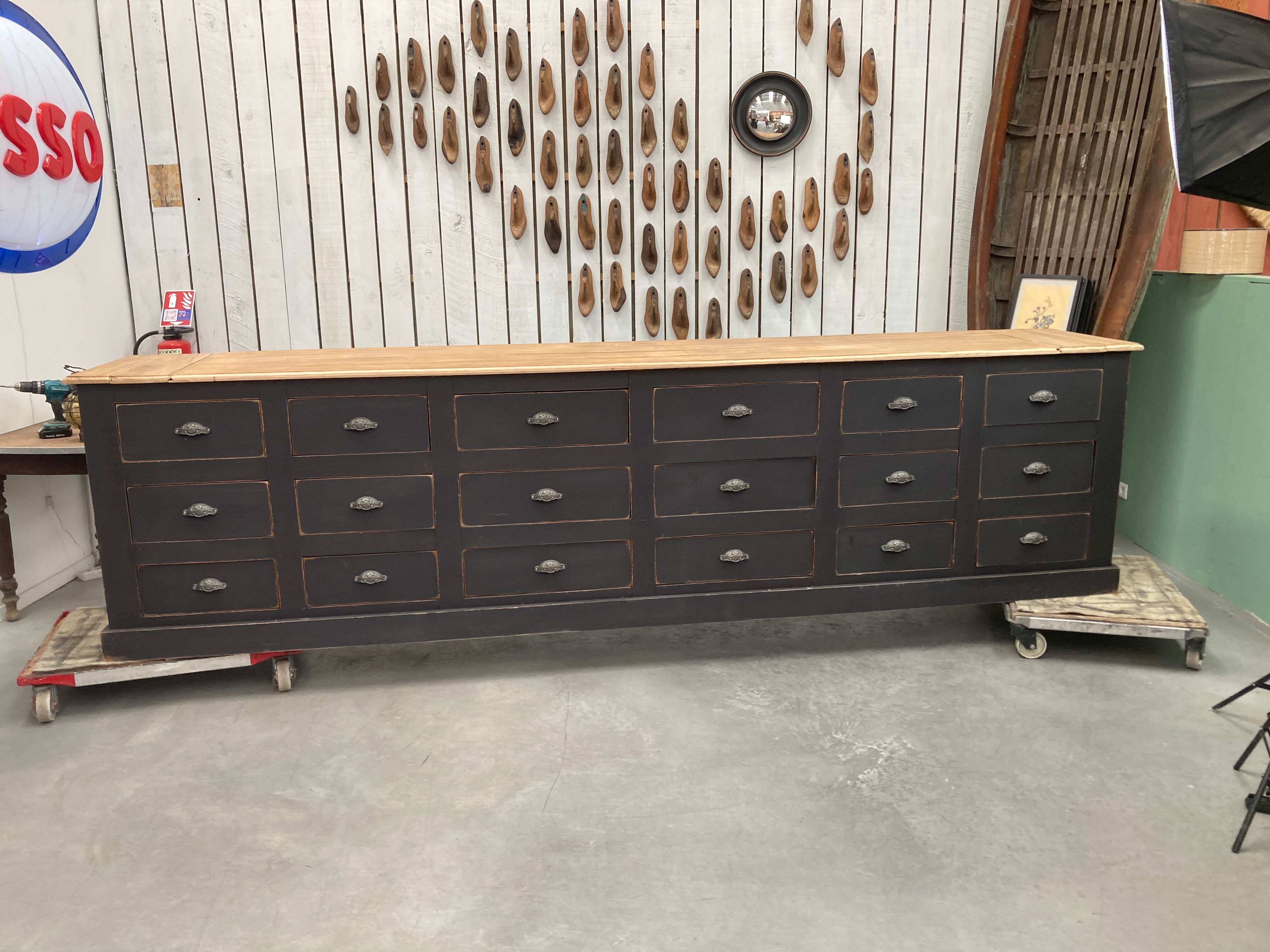 Old cabinet with 18 drawers xxl