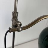Vintage 1920s desk lamp in nickel-plated brass, celadon - 52 cm